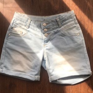 blue denim shorts
